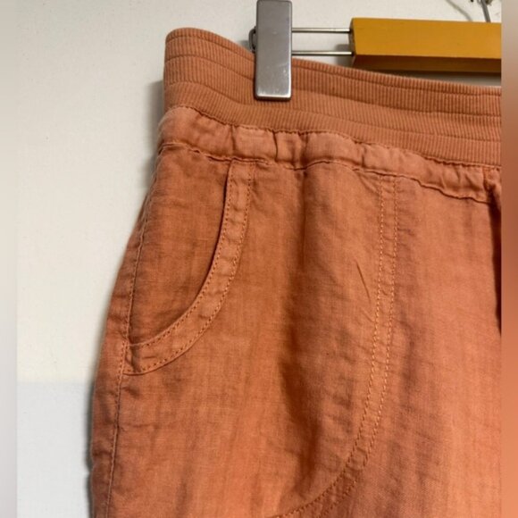 GUESS Los Angeles Women’s Wide-Leg Linen Pants in Terracotta Size L - Picture 5 of 8